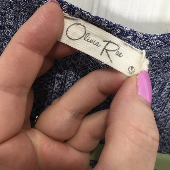 Olivia Rae Cardigan Women Medium Open Front Long Sleeve Pockets Duster Blue - Picture 5 of 5